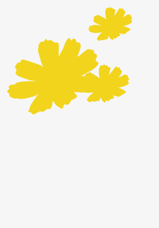 黄色卡通手绘花朵唯美免抠