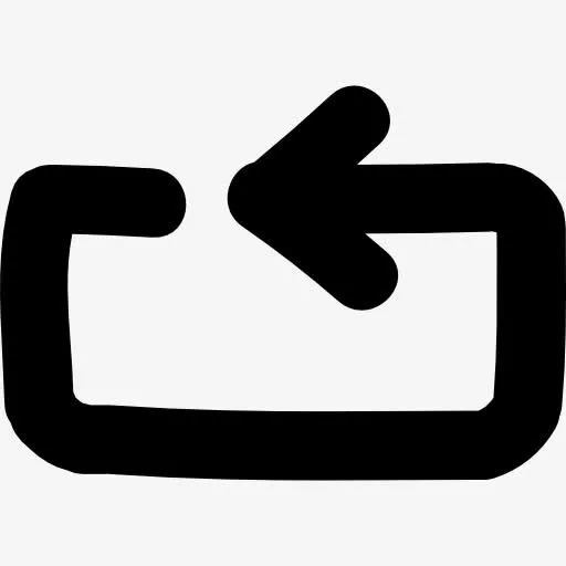 后箭头手绘符号图标免抠