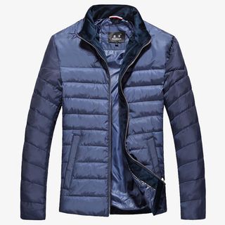 宝蓝色男士羽绒服免抠