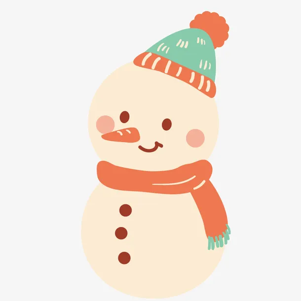 可爱小清新装饰海报装饰雪人免抠
