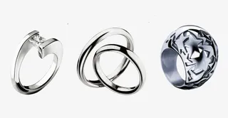 银色戒指实物图免抠