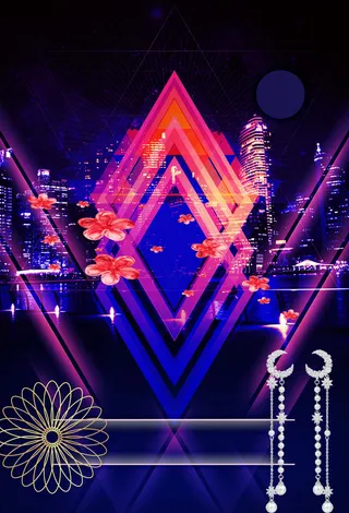 城市渐变炫彩背景高清