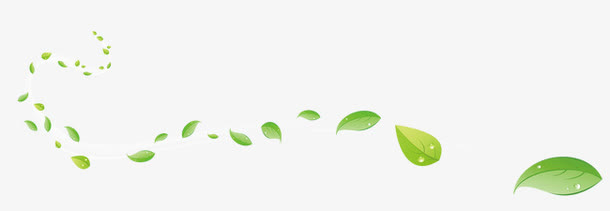 绿色漂浮的树叶免抠