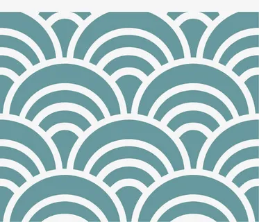 蓝绿色海浪状鱼鳞纹免抠