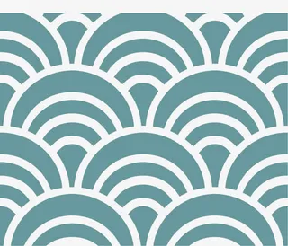 蓝绿色海浪状鱼鳞纹免抠