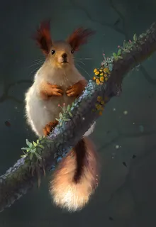 卡通手绘萌宠松鼠免抠