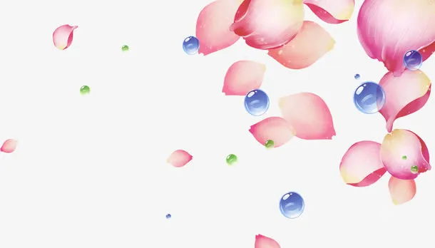 中秋节粉色花瓣水珠免抠
