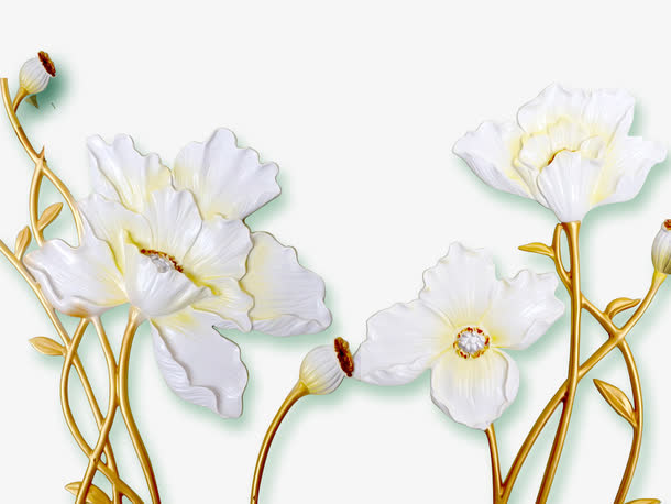 彩雕百合花免抠