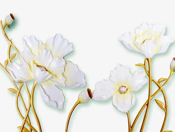 彩雕百合花免抠