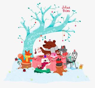 野餐的动物免抠