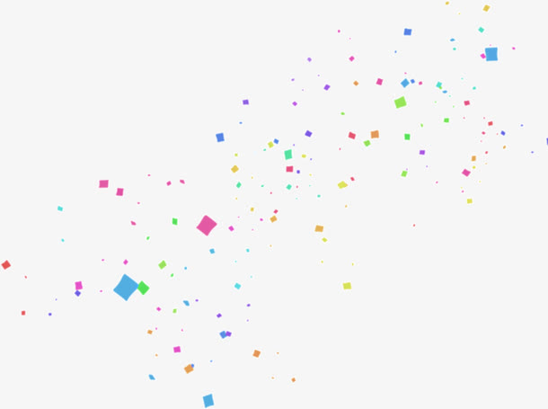 彩色漂浮的碎片礼花免抠