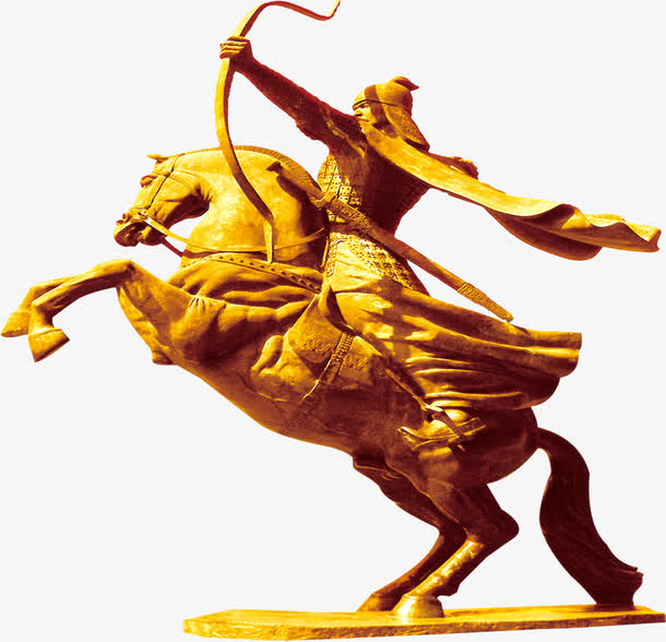 古代战争将军射箭骑马图案免抠