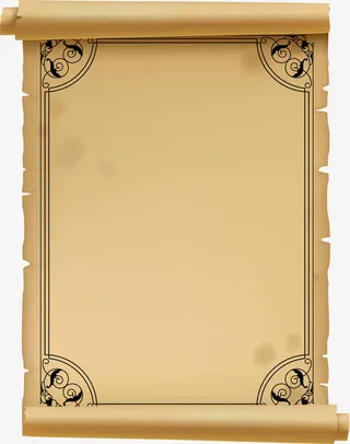 矢量复古卷轴免抠