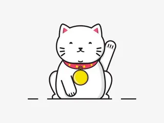 一只白色的招财猫免抠