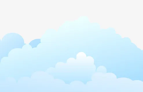 卡通手绘蓝色渐变白云背景
