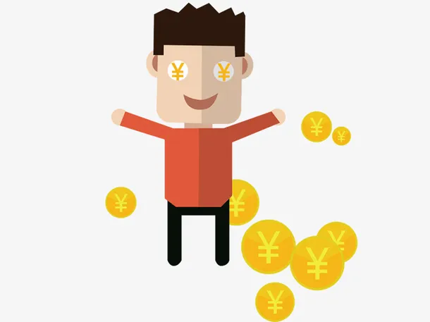 抛洒金币的男孩免抠