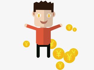 抛洒金币的男孩免抠