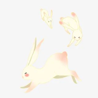 中秋玉兔矢量素材免抠