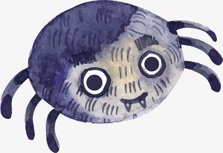 可爱水彩蜘蛛免抠