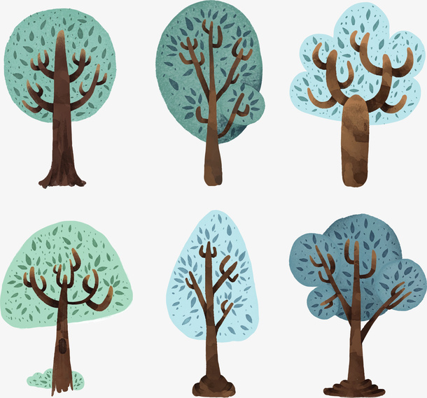 可爱卡通春天大树免抠