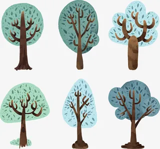 可爱卡通春天大树免抠