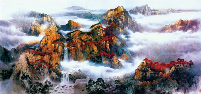 山水油画高清