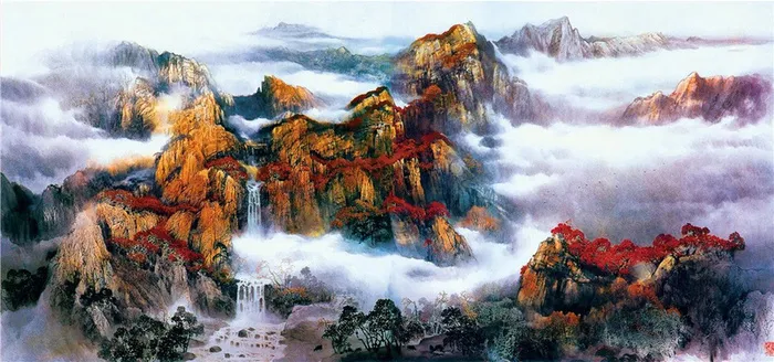 山水油画高清