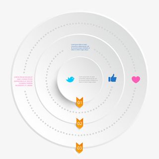 白色简约圆圈免抠