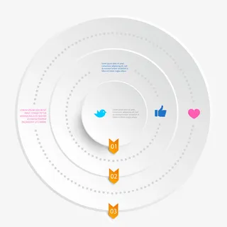 白色简约圆圈免抠