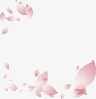 矢量手绘粉色花瓣免抠