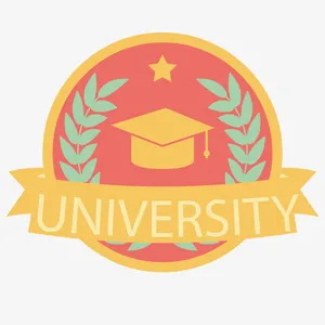 红色圆形大学标签免抠