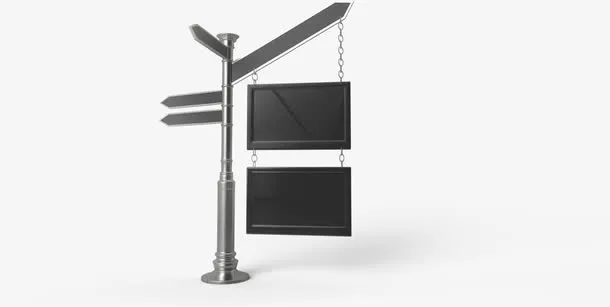 金属质感指路牌招聘海报免抠