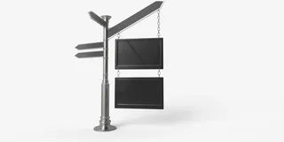 金属质感指路牌招聘海报免抠