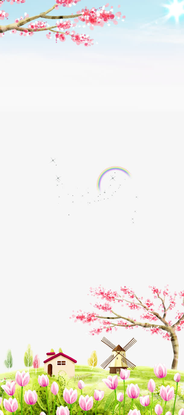 韩国插画背景免抠背景其他元素