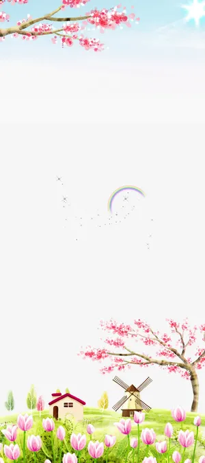 韩国插画背景免抠背景其他元素