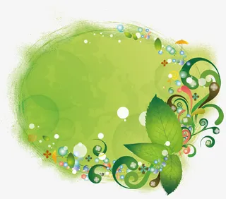 绿色 文案背景元素  树叶 装
