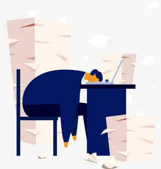 卡通工作加班人物插画免抠手绘/卡通卡通元素