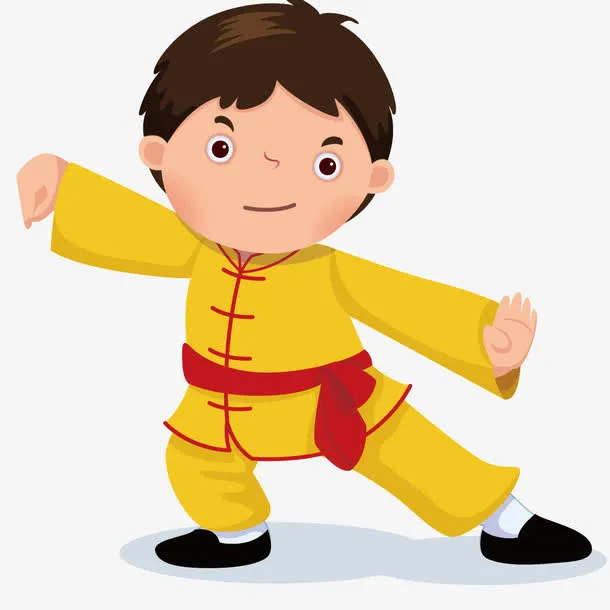 学习功夫男孩矢量免抠