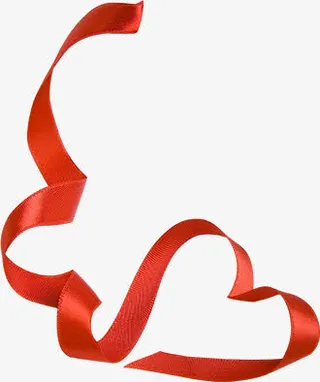 手绘质感创意情人节彩带免抠漂浮彩带元素