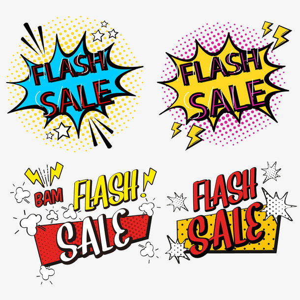 矢量欧美风震惊爆炸弹框免抠