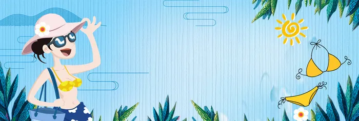 夏日上新卡通童趣手绘banner高清