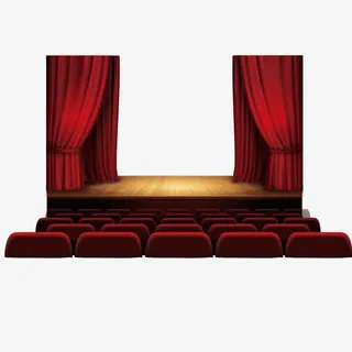 拉开帷幕的舞台免抠
