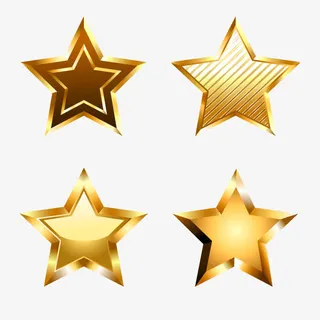 矢量立体金色的星星免抠