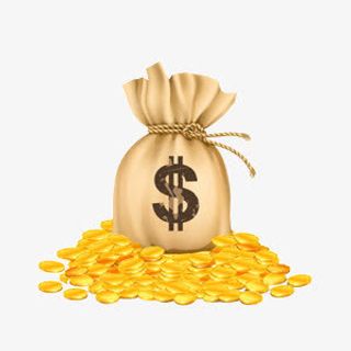 散落金币棕色钱袋财富免抠