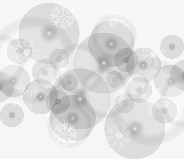 灰色漂浮雪花免抠