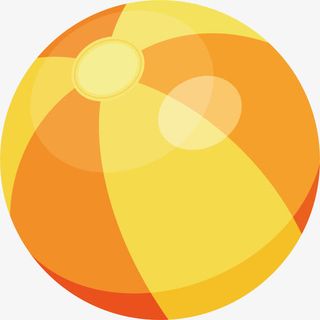 橙黄色皮球矢量免抠