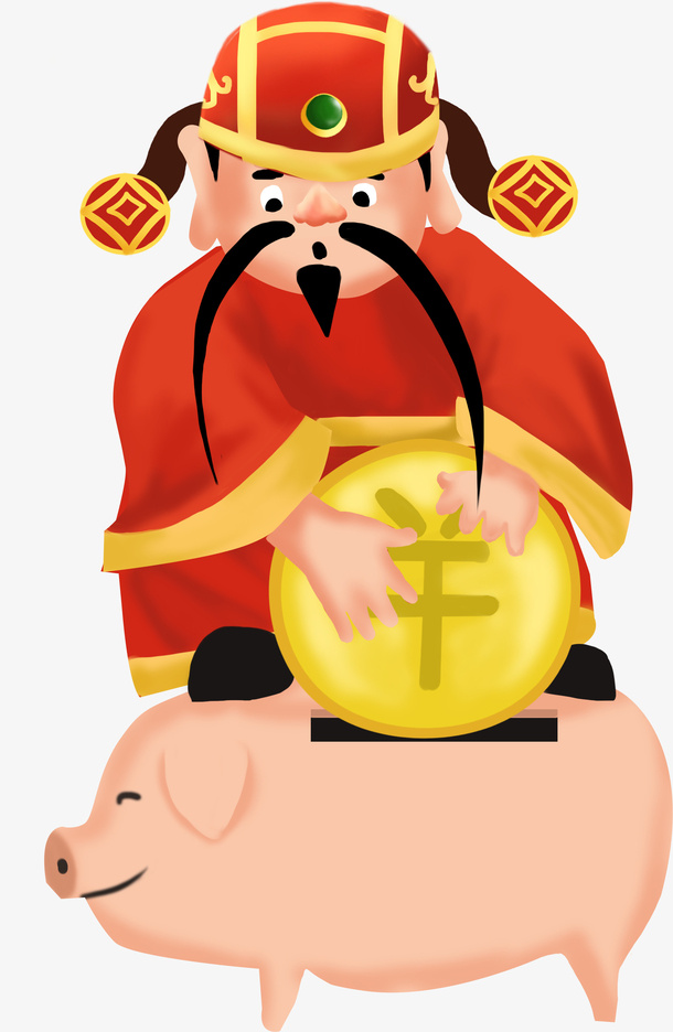 手绘新年财神到财神爷免抠