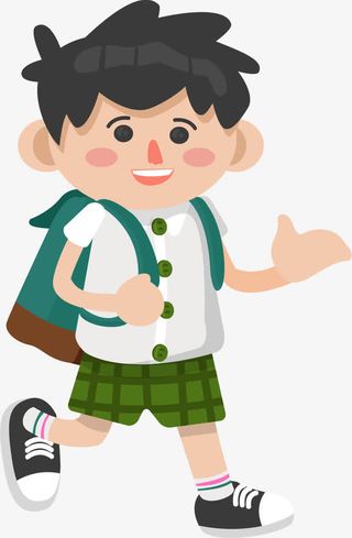 矢量图手绘卡通学生免抠