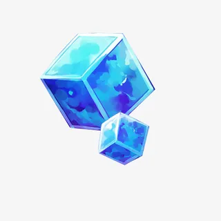 蓝色立方体免抠