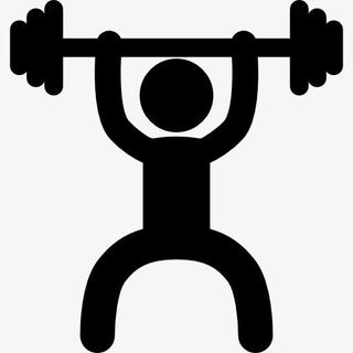 举重运动员的正面轮廓图标免抠